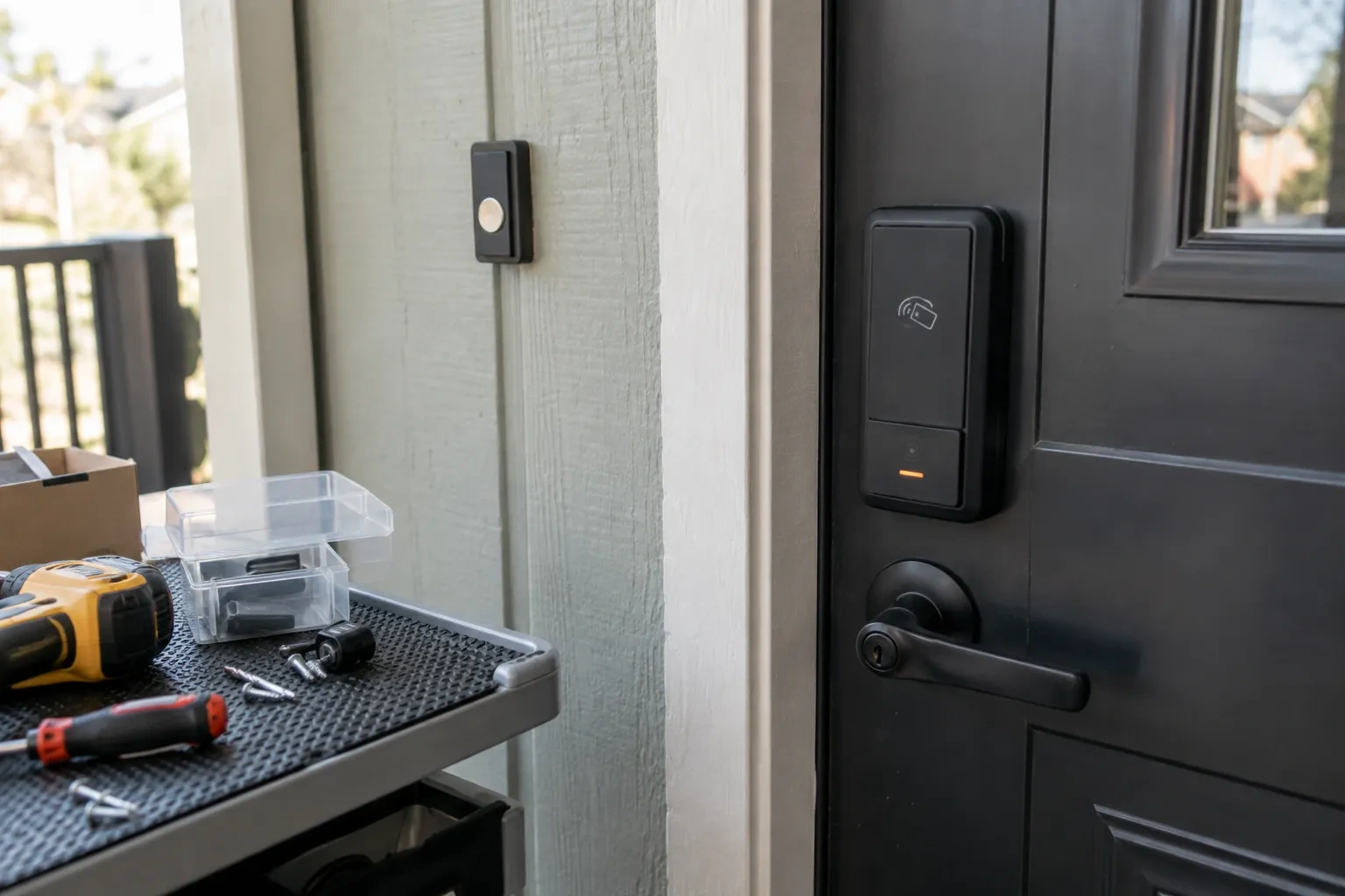 Illustrative locksmith scene; not an actual job